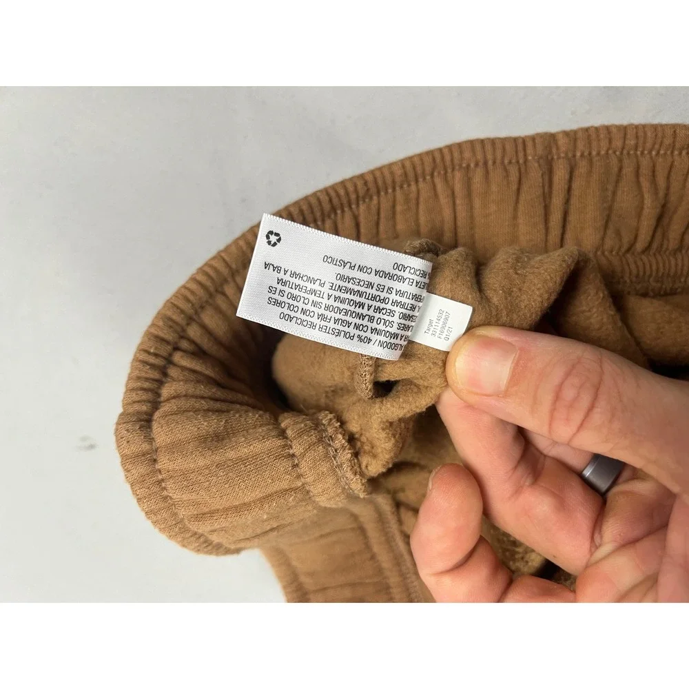 Wild Fable Brown Fleece Dolphin Shorts Womens Medium Raw Hem Drawstring Casual